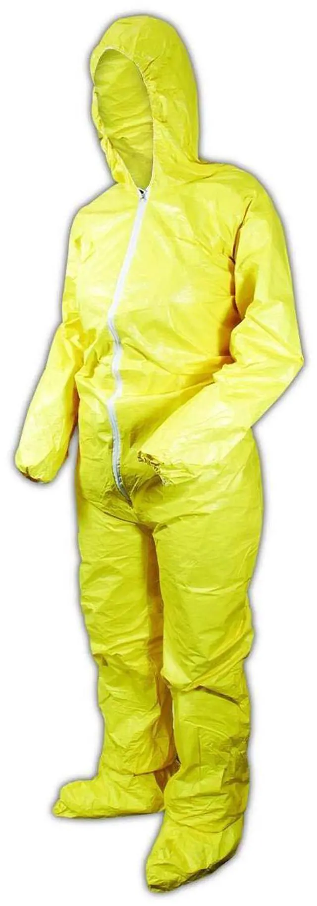 Main image of Tychem 2000 Disposable Chemical Resistant Coverall with Elastic Cuff, Hood, Socks and Serged Seams, Yellow, X-Large, 12-Pack