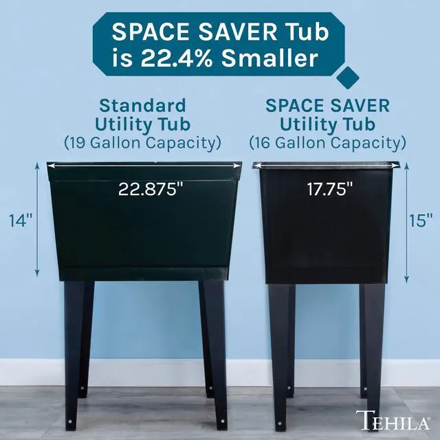 Alt view image 4 of 6 - Space Saver Utility Sink by, Pull-Out Faucet, Soap Dispenser, Black Tub