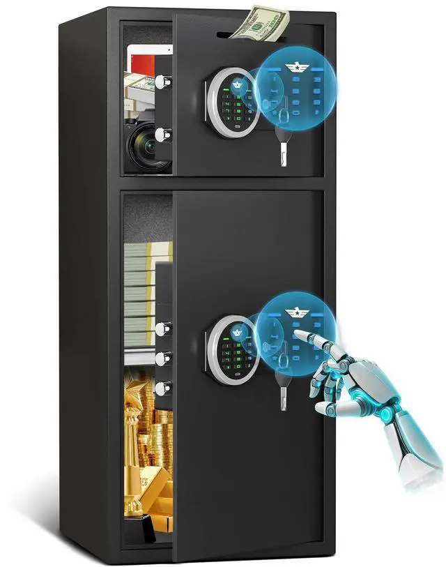 Main image of 7.0 Cu ft Large Safe Box Fireproof Waterproof, Money Safe With Mute Function and LED Light, Digital KeypadHome Safes with Deposit Slot & Dual Alarm System,Security Box for Money Valuables