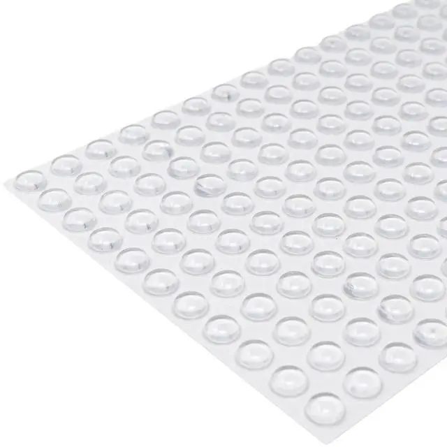 Main image of Bumper Specialties Self Adhesive Bumper Feet 0.44" x 0.20" (11.1mm x 5.1mm) Clear Hemispherical Soft Polyurethane Pads for Cabinet Door Sound Dampening, 5,060 Pieces per Box, BS02SD