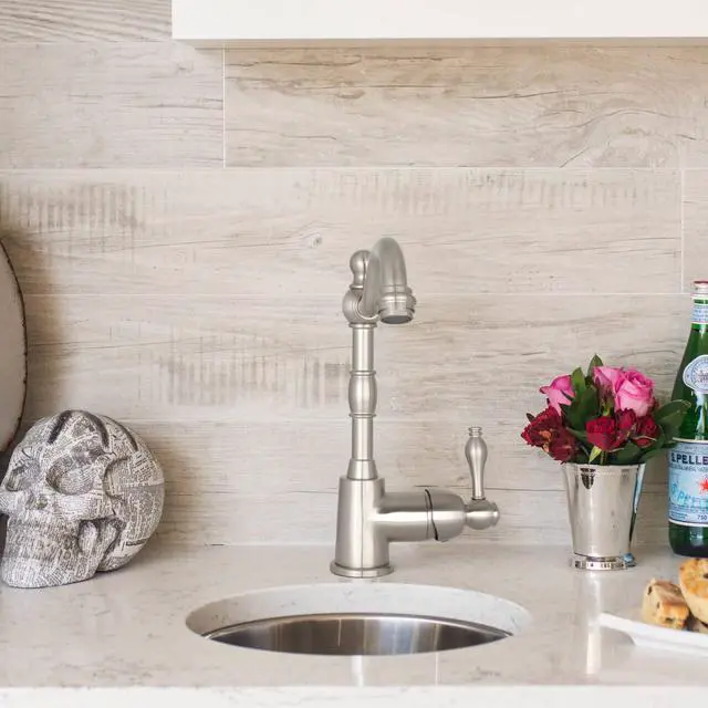 Alt view image 2 of 5 - One-Handle Widespread Kitchen Bar Faucet (Brushed Nickel)