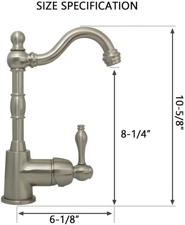 Alt view image 5 of 5 - One-Handle Widespread Kitchen Bar Faucet (Brushed Nickel)