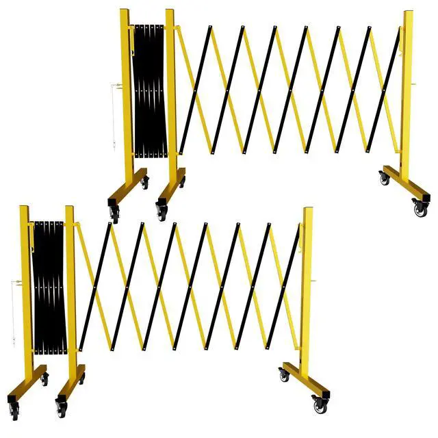 Main image of Industrial Expandable Barricade,Folding Security Gate Safety Barricade with Casters,Mobile Barrier Gate Outdoor,Adjustable Traffic Fence for Road Construction, Traffic Control,Pool (11FT-2PCS)
