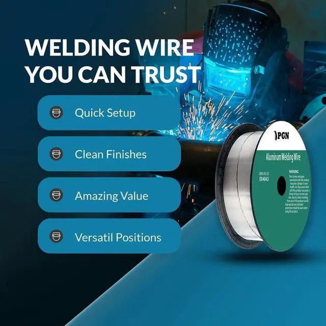 Alt view image 6 of 6 - (10 Pack) PGN Aluminum MIG Welding Wire - ER4043.035 Inch, 1 Pound Spool - Aluminum MIG Wire with Silicon for Puddle Fluidity and Enhanced Weld Durability - For All Position Gas Welding