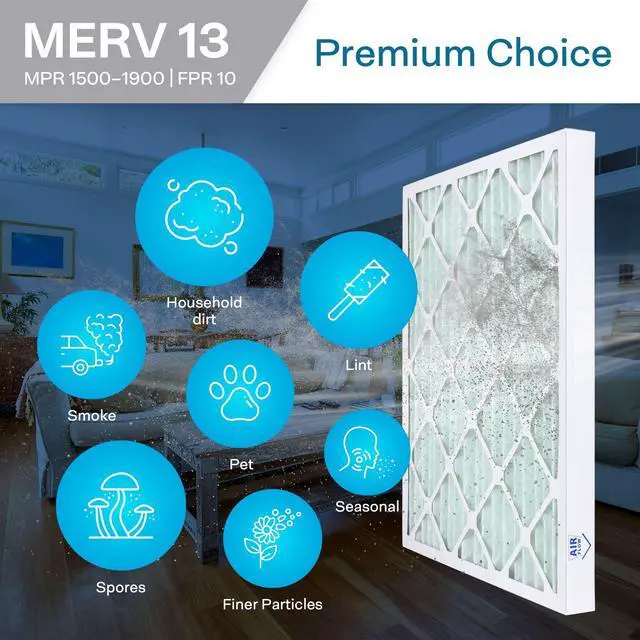 Alt view image 4 of 6 - 20x35x2 MERV 13 Pleated Filter Air Filters - Made in USA (6 Pack)