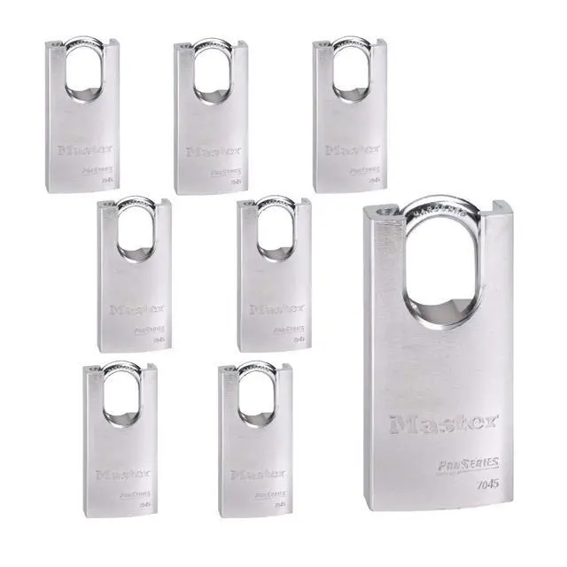 Main image of Eight (8) High Security Pro Series Padlocks w/ 16 Keys, 7045NKA-8 w/BumpStop Technology