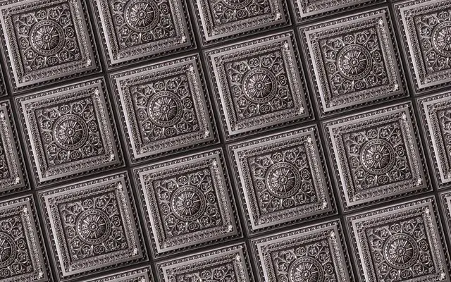 Alt view image 3 of 6 - Marseille Antique Silver 2 ft. x 2 ft. Lay-in or Glue Up Ceiling Tile - Box of 10