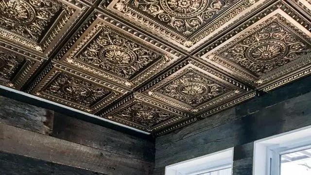 Alt view image 5 of 6 - Marseille Antique Silver 2 ft. x 2 ft. Lay-in or Glue Up Ceiling Tile - Box of 10