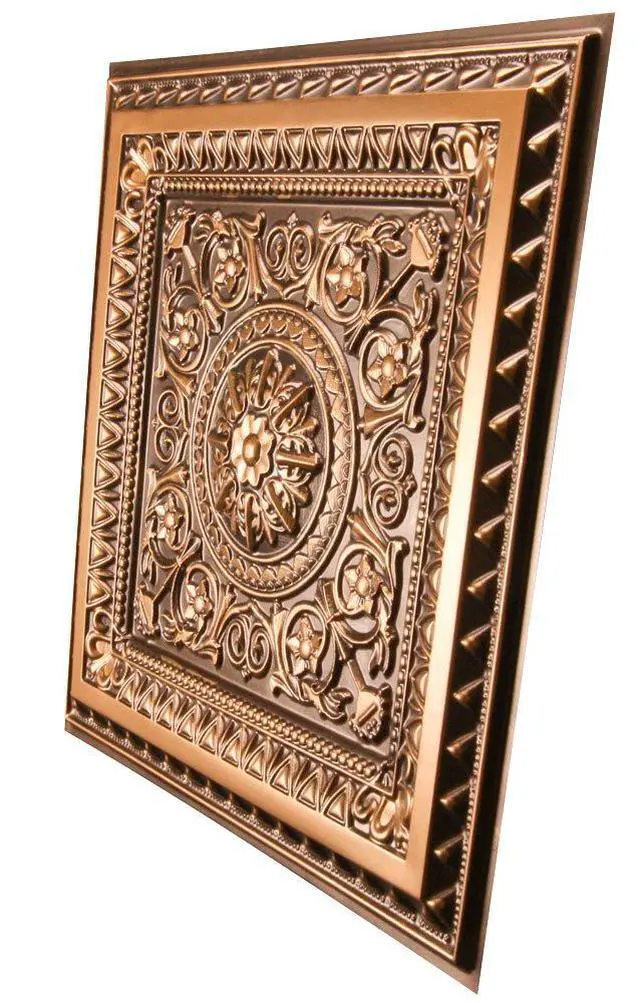 Alt view image 2 of 5 - Marseille Antique Gold 2 ft. x 2 ft. Lay-in or Glue Up Ceiling Tile - Box of 10