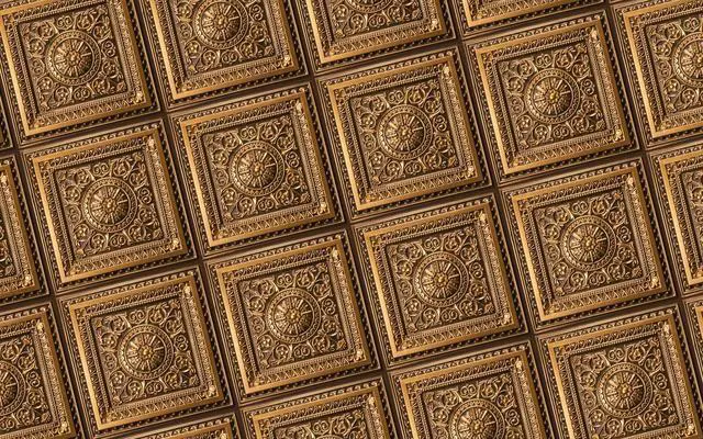 Alt view image 4 of 5 - Marseille Antique Gold 2 ft. x 2 ft. Lay-in or Glue Up Ceiling Tile - Box of 10