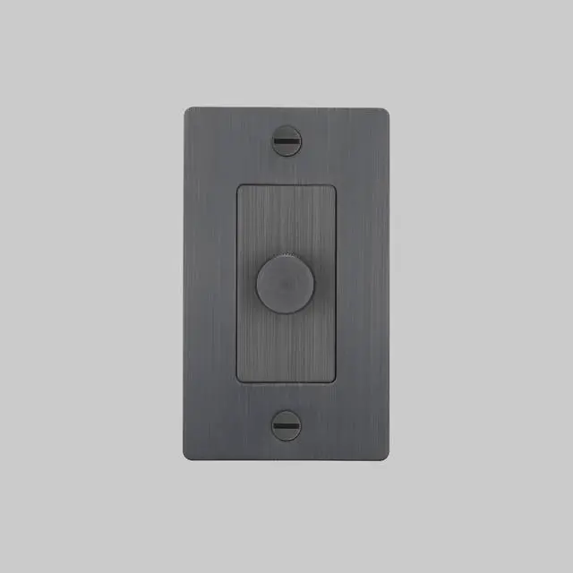 Alt view image 2 of 6 - Buster and Punch 1 Gang Single LED Dimmer Switch Cross Knurl Smoked Bronze Without Logo