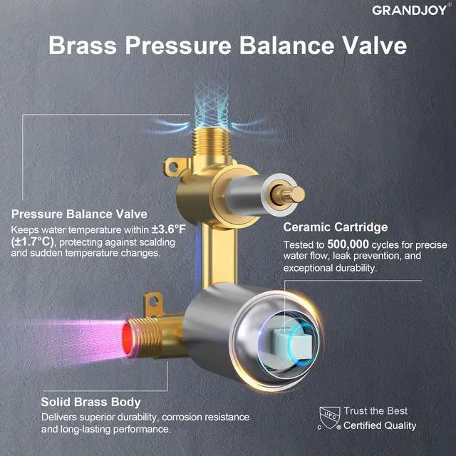 Alt view image 2 of 6 - Brushed Nickel Wall Mount Bathtub Faucet with Handheld Shower, High Flow Tub Filler, Solid Brass Rough-in Valve Included, Single Handle Bathroom Fixture