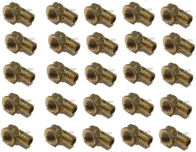 Main image of Forged Brass 90 Degree REDUCING Street Elbow 3/8" Female NPT X 1/4" Male NPT Fuel/AIR/Water/Oil/Gas WOG (Qty 025)