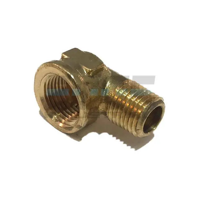 Alt view image 2 of 3 - Forged Brass 90 Degree REDUCING Street Elbow 3/8" Female NPT X 1/4" Male NPT Fuel/AIR/Water/Oil/Gas WOG (Qty 025)