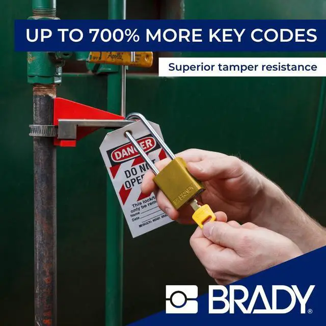 Alt view image 4 of 6 - SafeKey Lockout Padlock Aluminum Blu 1.5" Steel Shkl Keyed Different 6 Pk