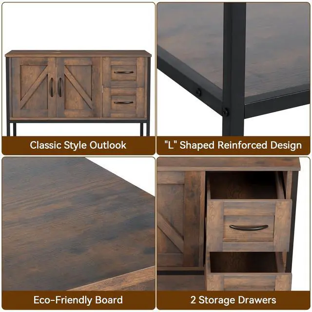 Alt view image 5 of 6 - Bathroom Vanity, 36" Rustic Brown Bathroom Vanity with Sink Combo,Faucet,Pop up Drain Set,Farmhouse Modern Cabinet with Black Art Ceramic Vessel Sink