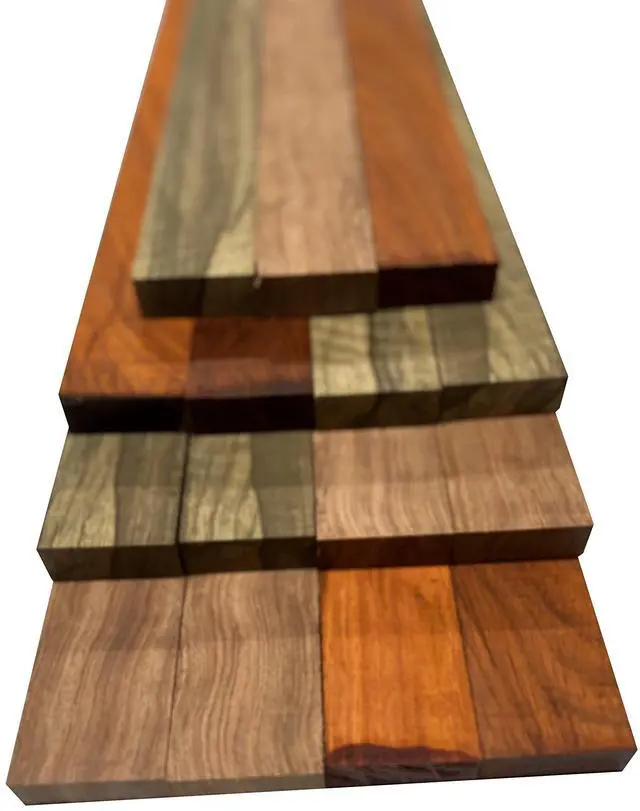 Main image of Variety Pack of 15 Cutting Board Blocks of Sapele, Black Limba, Padauk | ¾ x 2 inches (3/4" x 2" x 42", Sapele| Black Limba | Padauk)