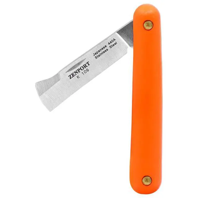 Alt view image 4 of 6 - K106 Budding and Grafting Folding Knife, 2.25 Inch Stainless Steel Blade, Orange - 10 Pack