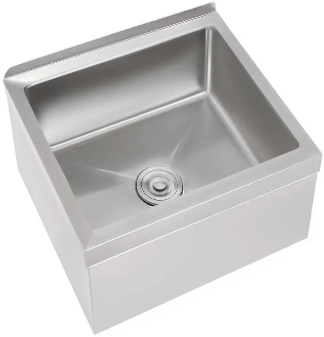Main image of Commercial Mop Sink 24x24x13in, 304 Stainless Steel Utility Mop Basin with Drain Assembly Wall-Mounted 9" Deep Tub for Restaurant/Hospital