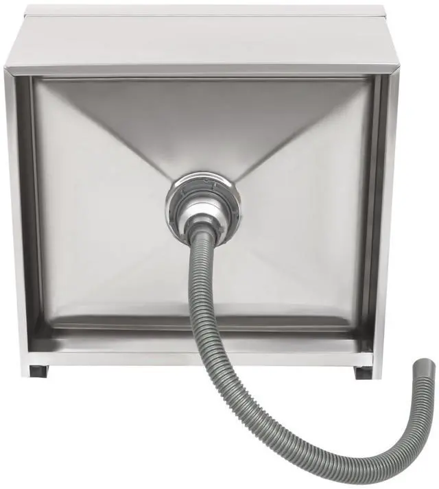 Alt view image 6 of 6 - Commercial Mop Sink 24x24x13in, 304 Stainless Steel Utility Mop Basin with Drain Assembly Wall-Mounted 9" Deep Tub for Restaurant/Hospital