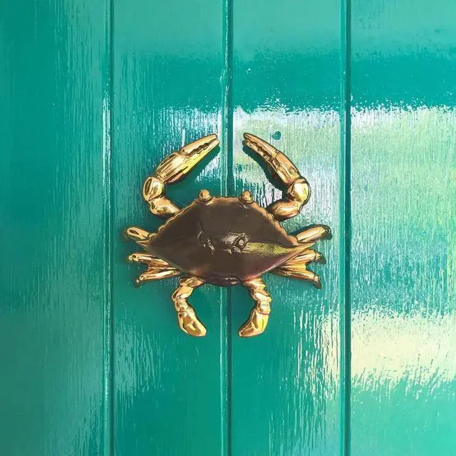 Alt view image 3 of 6 - Crab Door Knocker - Brass (Premium Size)