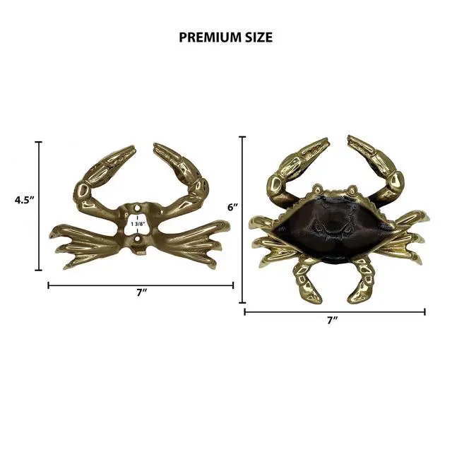 Alt view image 4 of 6 - Crab Door Knocker - Brass (Premium Size)