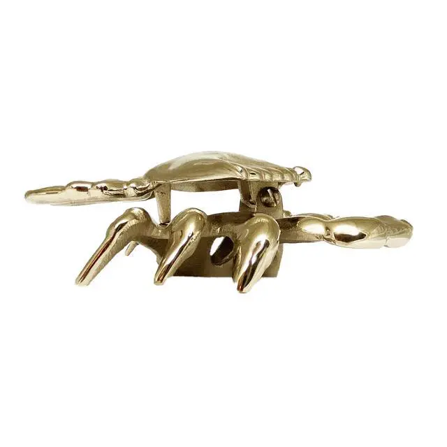 Alt view image 6 of 6 - Crab Door Knocker - Brass (Premium Size)