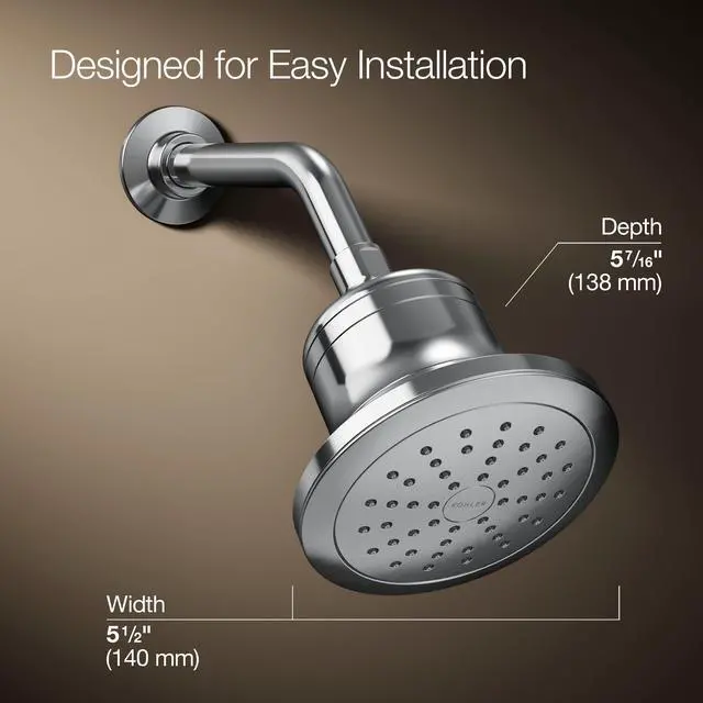 Alt view image 3 of 6 - K-33631-Y-CP Cinq Round Single-Function Filtered Showerhead, Five-Layer Filtration, 2.5 GPM, Full Coverage Spray, Premium Durable Material, Polished Chrome