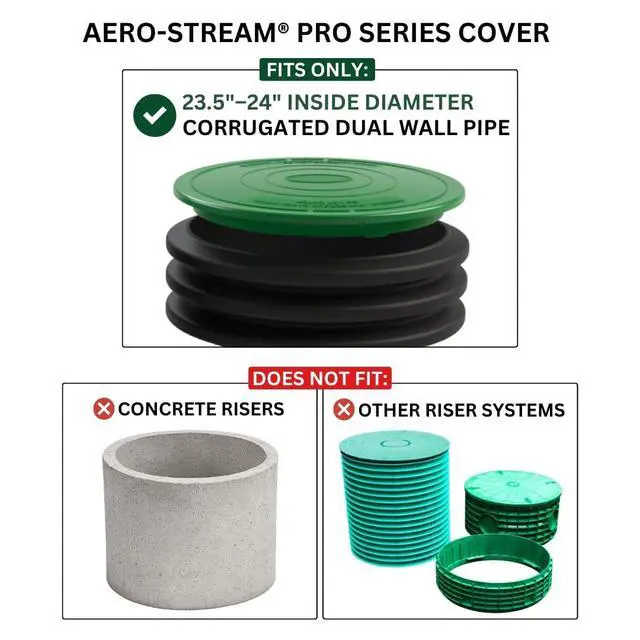 Alt view image 5 of 5 - Septic Tank Cover - Fits 23.5" to 24" ID Corrugated Pipe