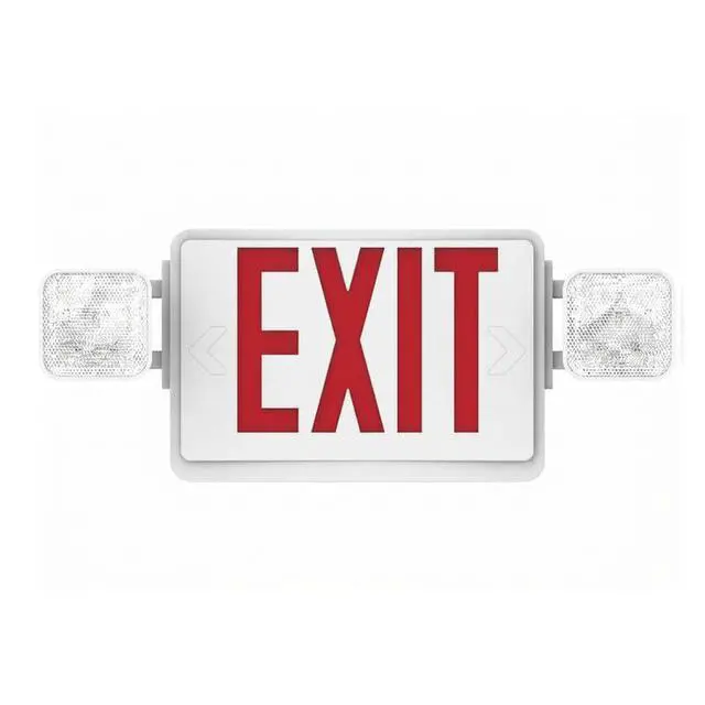 Main image of Double Sided LED Emergency EXIT Sign, Exit Combo Remote Capable, 2 LED Lights, Backup Battery, US Standard Red Letter, Commercial Grade, 120-277V, FireResistant(UL 94V-0) - 4 Pack