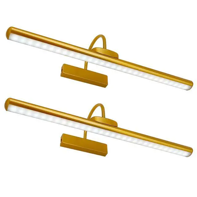 Main image of 23" Wireless Picture Lights, Rechargeable Battery Art Display Light with Remote Control, Dimmable/Timer Off Dartboard Light, 3 Lighting Modes Full Metal Painting Display Lights (Gold-2Pack)