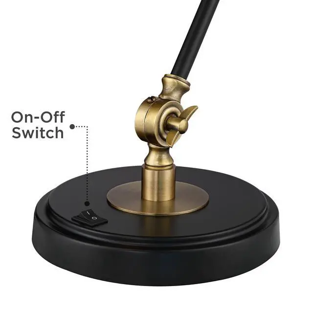 Alt view image 5 of 6 - Wray 26 3/4" High Modern Adjustable Desk Lamp with USB Charging Ports A+C Painted Black Brass Metal Cone Shade for Living Room Bedroom House Bedside Nightstand Home Office Reading