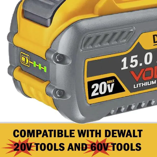 Alt view image 2 of 6 - 60V MAX 15000mAh Replace for Dewalt Batteries DCB609 DCB612 DCB615 Compatible with Original 20V/60V Power Tools and Chargers