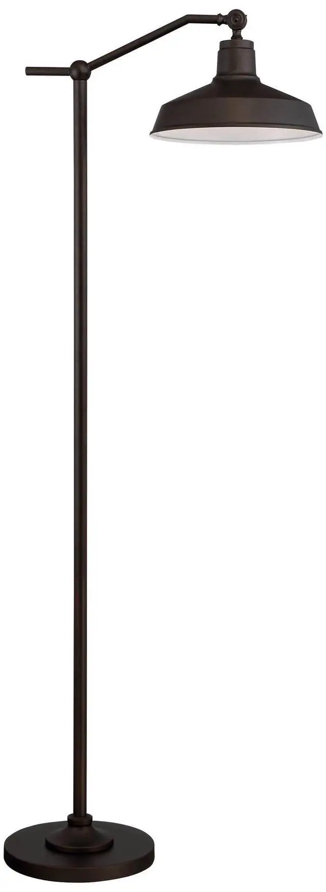 Alt view image 2 of 6 - Kayne Industrial Rustic Downbridge Floor Lamp with USB Charging Port 61" Tall Satin Bronze Dome Metal Shade Adjustable Head for Living Room Reading House Bedroom Home Office