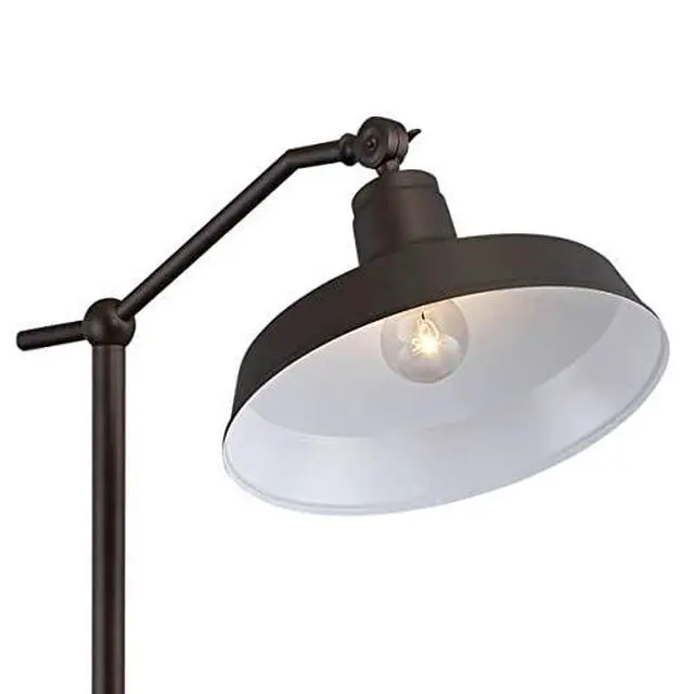 Alt view image 3 of 6 - Kayne Industrial Rustic Downbridge Floor Lamp with USB Charging Port 61" Tall Satin Bronze Dome Metal Shade Adjustable Head for Living Room Reading House Bedroom Home Office