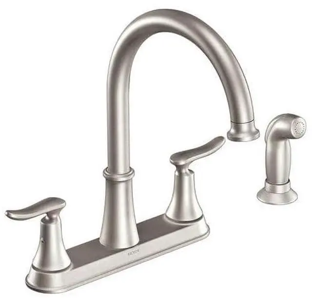 Main image of Spot Resist Stainless CA87015SRS High-Arc Kitchen Faucet with Side Spray from The Solidad Collection, 5