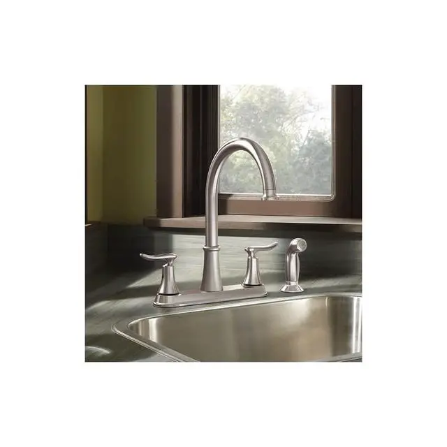 Alt view image 2 of 2 - Spot Resist Stainless CA87015SRS High-Arc Kitchen Faucet with Side Spray from The Solidad Collection, 5