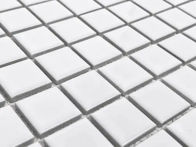 Alt view image 2 of 6 - 1x1 Square White Porcelain Mosaic Tile for Bathroom Walls, Shower, Pool, Entryway, Floor and Backsplash, Easy Installation (5 Sheets)