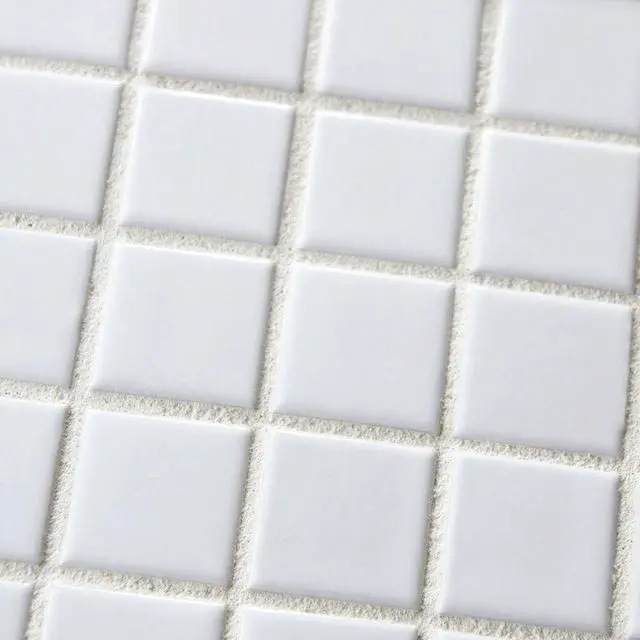 Alt view image 3 of 6 - 1x1 Square White Porcelain Mosaic Tile for Bathroom Walls, Shower, Pool, Entryway, Floor and Backsplash, Easy Installation (5 Sheets)