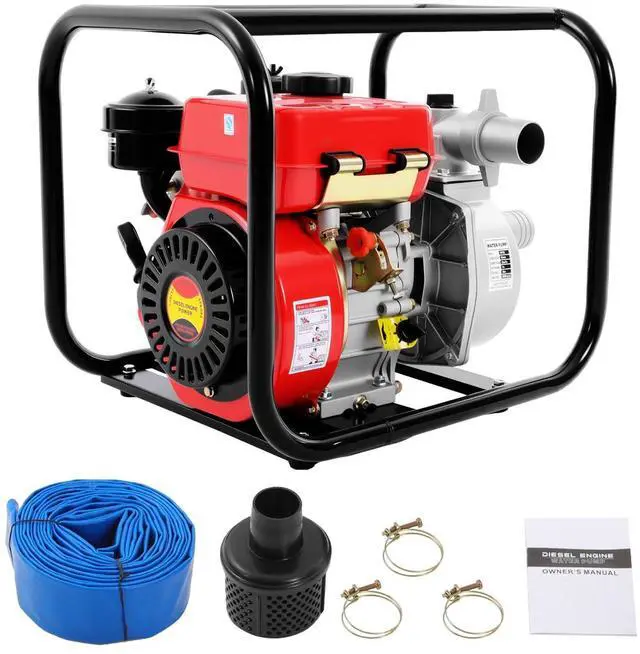 Main image of 4 Stroke Diesel Engine Water Pump, 3HP 2-inch Diesel Powered Trash Water Transfer Pump, 3600 RPM Horizontal Air Cooling Single-cylinder High Pressure Irrigation Water Pump for Irrigation Pool