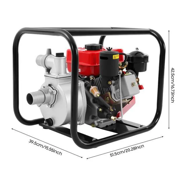 Alt view image 2 of 6 - 4 Stroke Diesel Engine Water Pump, 3HP 2-inch Diesel Powered Trash Water Transfer Pump, 3600 RPM Horizontal Air Cooling Single-cylinder High Pressure Irrigation Water Pump for Irrigation Pool
