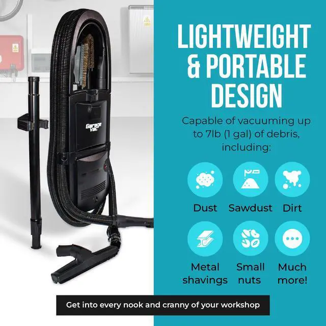 Alt view image 6 of 6 - Wall Mounted Garage Vacuum System InterVac GarageVac Built-in Central Vacuum for Workshop, RV, Boat, Utility Room, Compact Wall Mount Cleaner, Made in USA