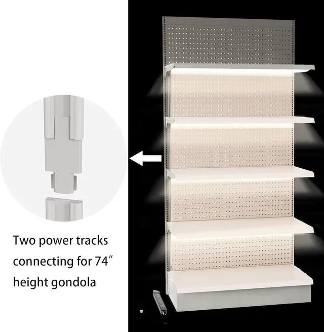 Alt view image 6 of 6 - Retail Gondola Light Kit, 6000K Pure White Magnetic Mount with 24V Driver & Power Track for Retail, Supermarket, Liquor & Gas Station Shelves, 40 Inch, 8 Pack