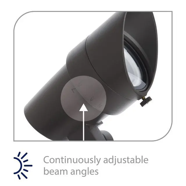 Alt view image 3 of 6 - WAC Landscape Lighting, LED 12V Small Size Accent Light with Adjustable Beam Angle and Integral Brightness Control 50-420 Lumens 2700K Warm Built-in LED in Black