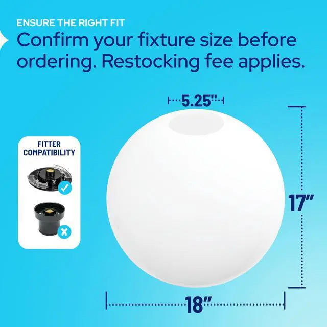 Alt view image 2 of 6 - 18" Smoke Acrylic Outdoor Lamp Post Globe Light Diffuser - Smooth Textured with 5.25" Neckless Opening - USA Made Light Pole Fixture Replacement Globes & Shades
