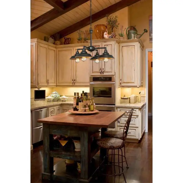 Alt view image 3 of 4 - Lighting 6345000 Iron Hill Four-Light, Oil Rubbed Bronze Finish with Highlights Indoor Chandelier/Semi-Flush Ceiling Fixture, 4