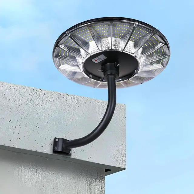 Main image of 11000W Round Commercial Solar Lights Outdoor, Motion Sensor & Dusk to Dawn Solar Pole Light, IP 66 Waterproof Solar Powered Post lamp with Remote for Outside Parking Lot Pool Yard-2 Pack