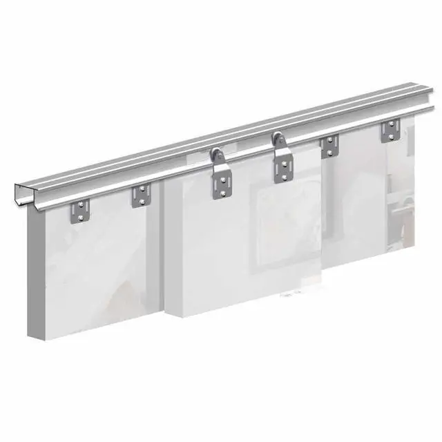 Alt view image 5 of 6 - Sliding Closet Door Hardware Kit - 106-inch Double Track for 2 Or 3 Bypass Doors Up to 100lbs - SLID'UP 110