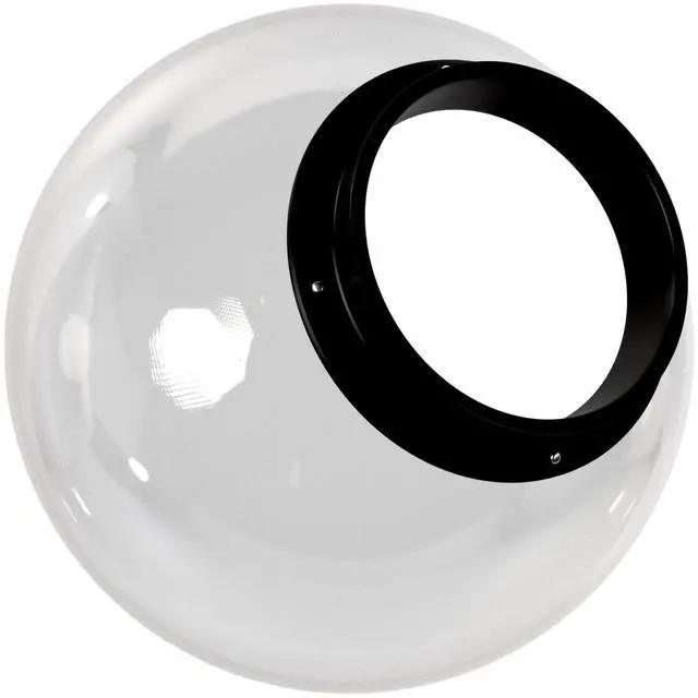 Main image of 18" Clear Acrylic Outdoor Lamp Post Globe Light Diffuser - Smooth Textured with 8" Fitter Neck Opening - USA Made Light Pole Fixture Replacement Globes & Shades