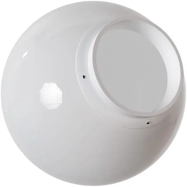 Main image of 18" White Acrylic Outdoor Lamp Post Globe Light Diffuser - Smooth Textured with 8" Fitter Neck Opening - USA Made Light Pole Fixture Replacement Globes & Shades